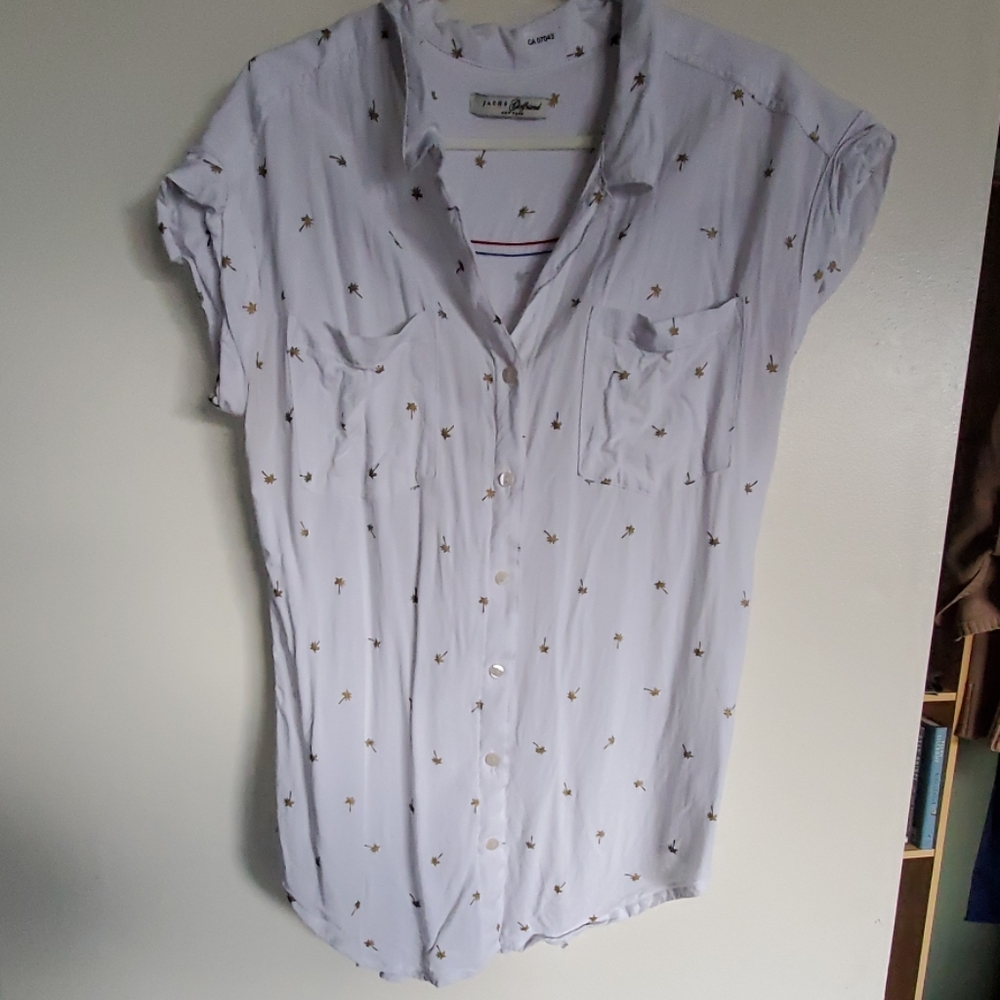 White palm tree button-up top